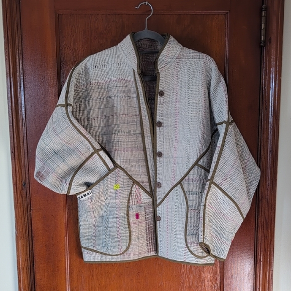 Namai Jackets & Blazers - Namai Ladhiya Quilted Patchwork Kantha Jacket